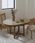 Marta Adjustable Dining Table with Rubber Wood Frame