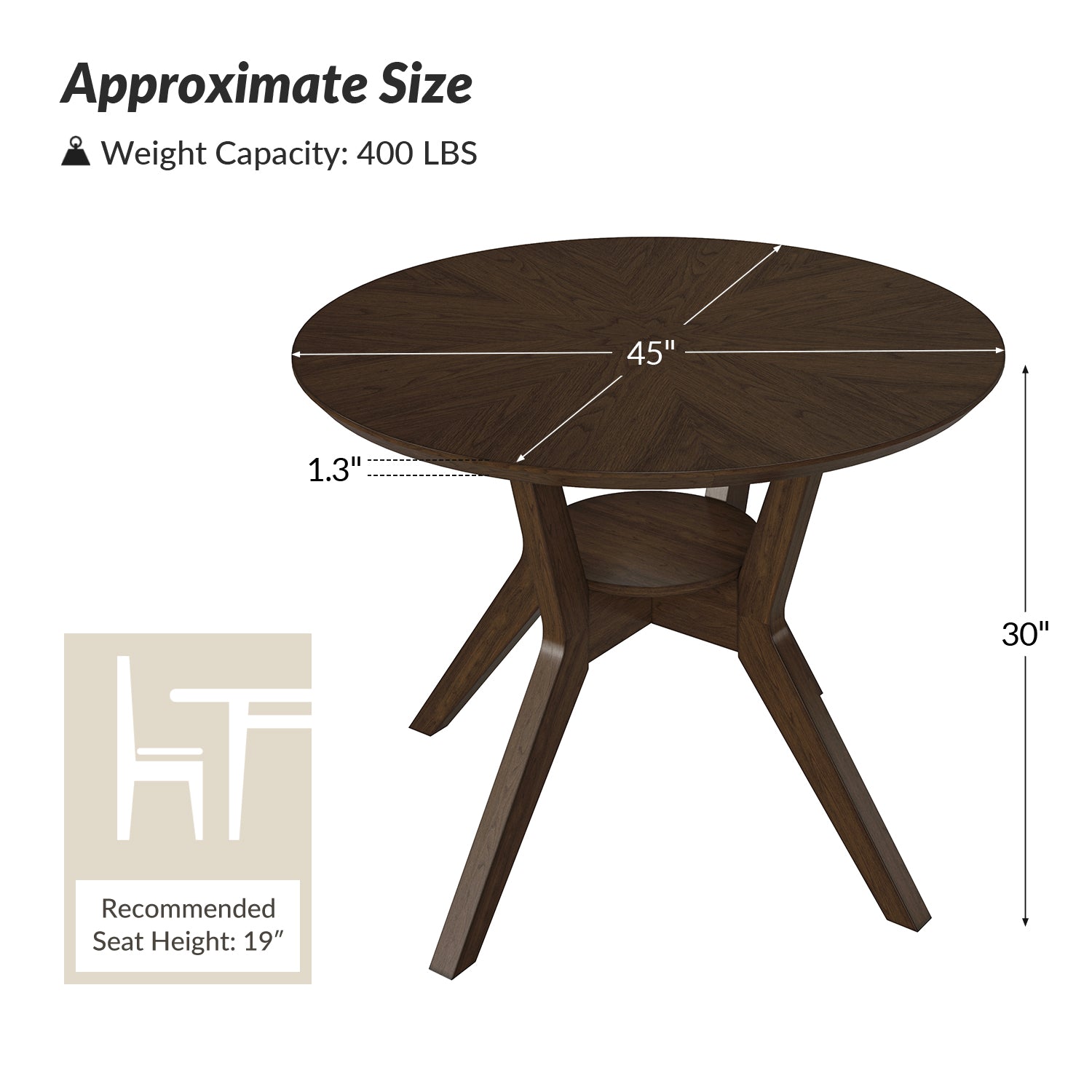 Diana Traditional Dining Table with Solid Wood Frame