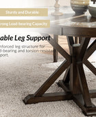 Gabriela Transitional Solid Wood Round Extension Dining Table with Hidden Leaf