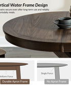 Gabriela Transitional Solid Wood Round Extension Dining Table with Hidden Leaf