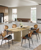 American Modern Fluted Space Saving Table and Chairs & Storage Cabinet Sets (Optional Types)