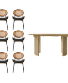 American Modern Fluted Space Saving Table and Chairs & Storage Cabinet Sets (Optional Types)