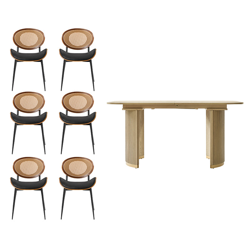 American Modern Fluted Space Saving Table and Chairs & Storage Cabinet Sets (Optional Types)