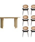 American Modern Fluted Space Saving Table and Chairs & Storage Cabinet Sets (Optional Types)