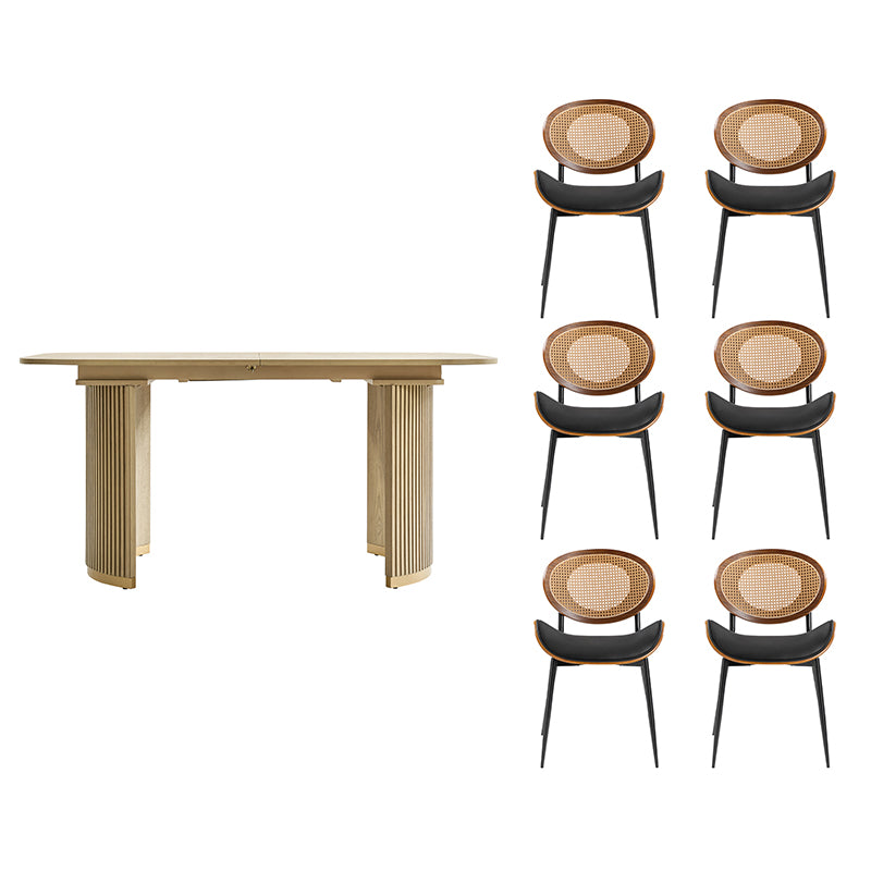 American Modern Fluted Space Saving Table and Chairs & Storage Cabinet Sets (Optional Types)