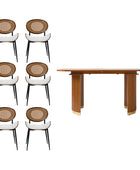 American Modern Fluted Space Saving Table and Chairs & Storage Cabinet Sets (Optional Types)