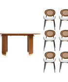 American Modern Fluted Space Saving Table and Chairs & Storage Cabinet Sets (Optional Types)