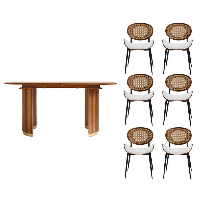 American Modern Fluted Space Saving Table and Chairs & Storage Cabinet Sets (Optional Types)