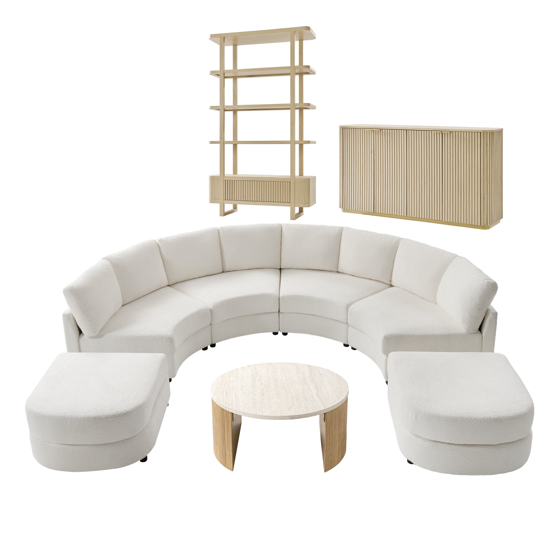 Aeris Modern Curved Sectional Couch Living Room Collection