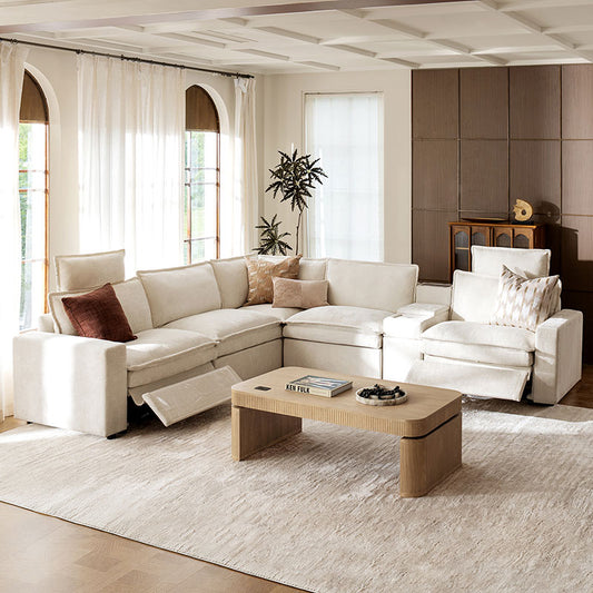 Modern Modular Power Reclining & Standing Coffee Table Living Room Set