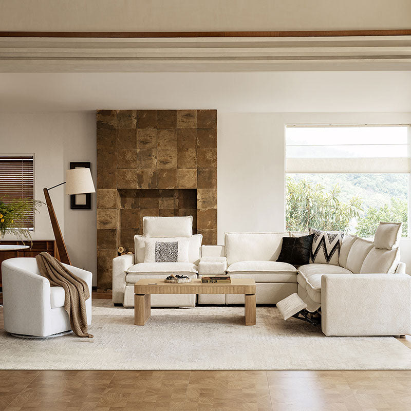 Modern Modular Power Reclining & Standing Coffee Table Living Room Set