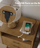 Hector Nightstand with Two USB Ports on the Back