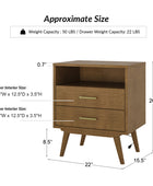 Hector Nightstand with Two USB Ports on the Back