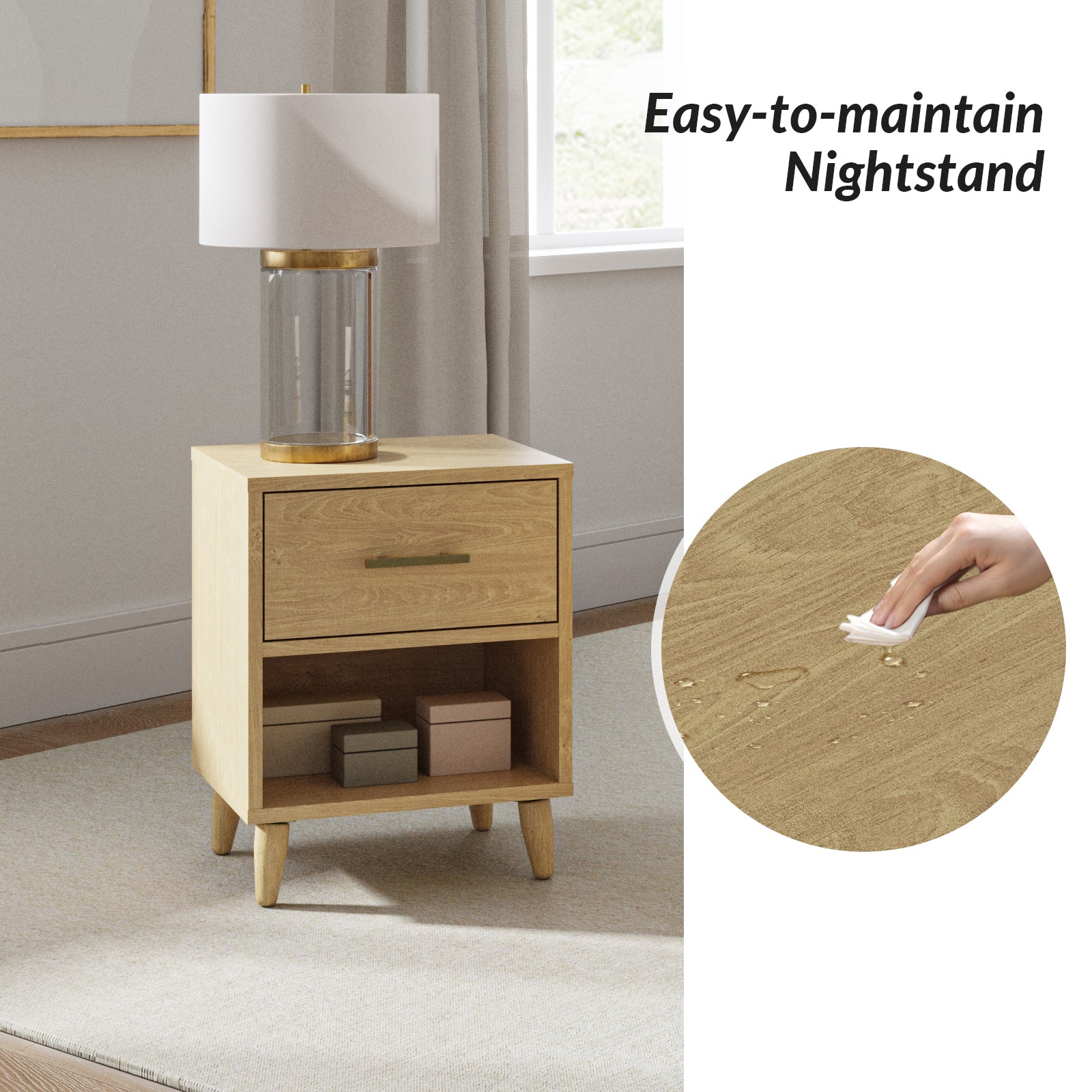 Ivan Nightstand with Built-In Outlets (Set of 2)