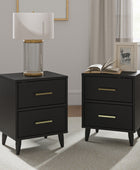 Isaac functionality with Built-In Outlets Nightstand (Set of 2)