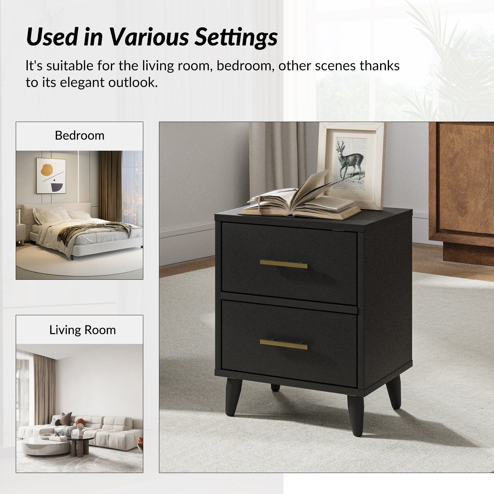 Isaac functionality with Built-In Outlets Nightstand (Set of 2)