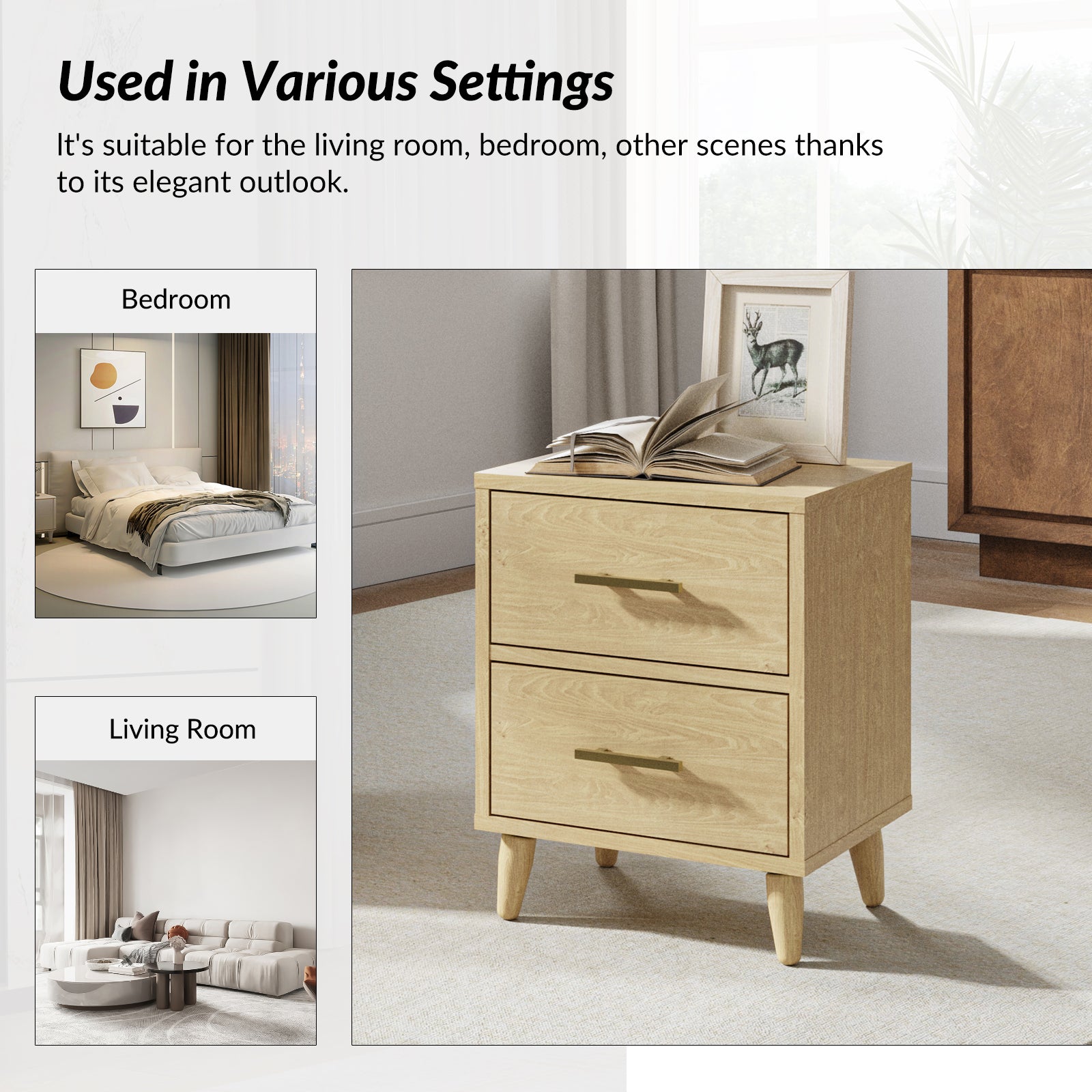 Isaac functionality with Built-In Outlets Nightstand (Set of 2)