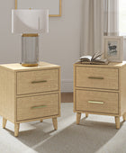 Isaac functionality with Built-In Outlets Nightstand (Set of 2)