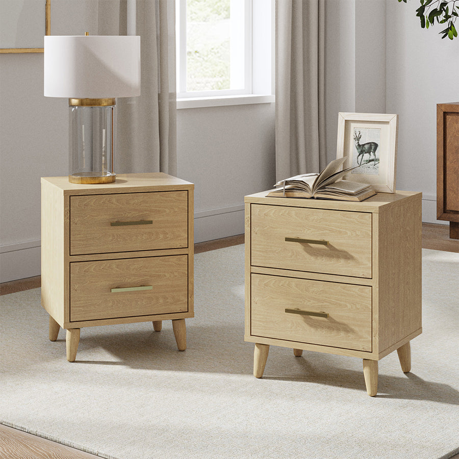 Isaac functionality with Built-In Outlets Nightstand (Set of 2)