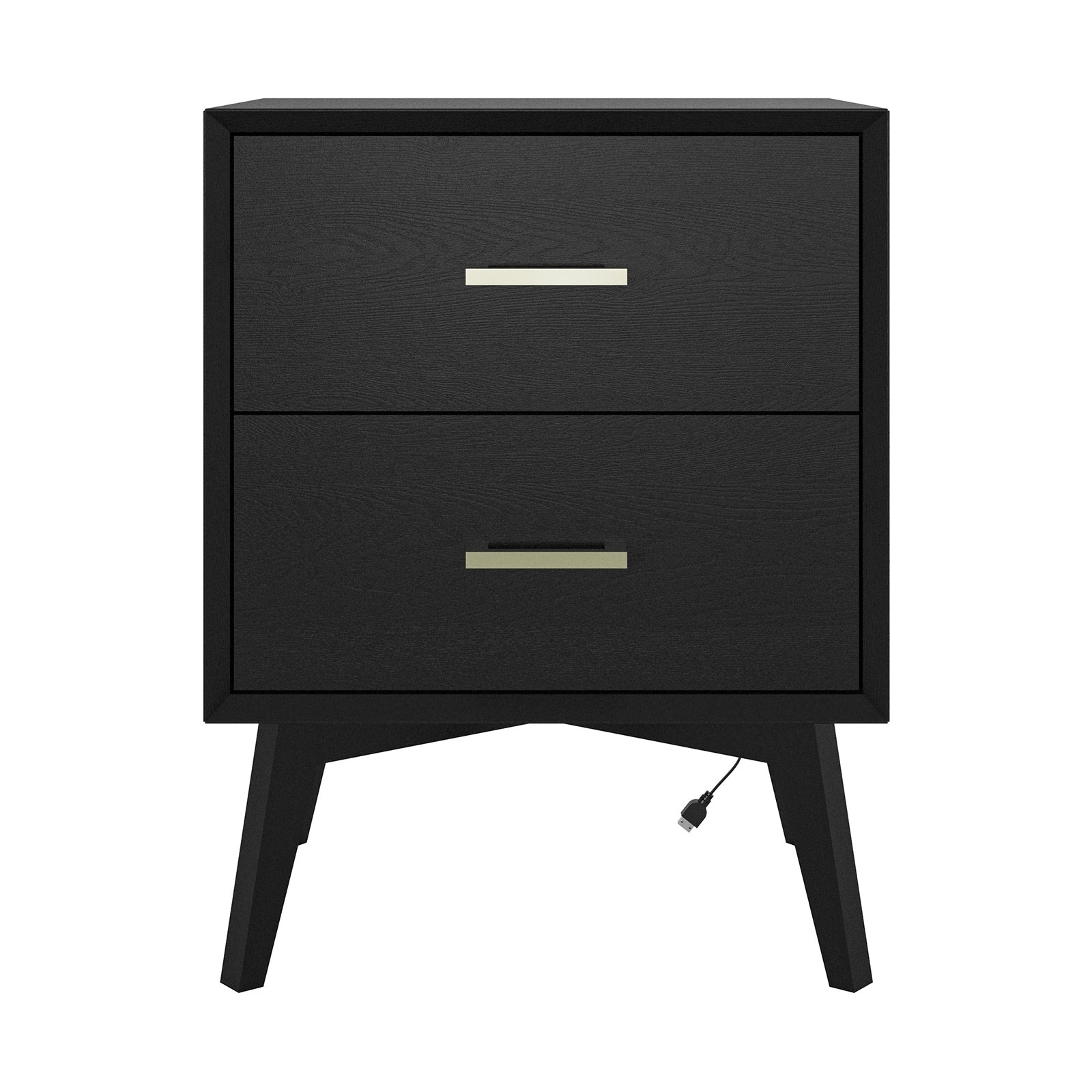 Jacinto Modern Nightstand with Two USB Ports on the Back