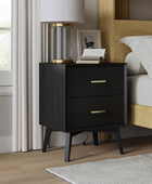 Jacinto Modern Nightstand with Two USB Ports on the Back