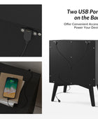 Jacinto Modern Nightstand with Two USB Ports on the Back