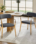 Sabina Modern Dining Chair with Wooden Legs & Metal Armrests ,Set of 2
