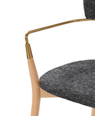 Sabina Modern Dining Chair with Wooden Legs & Metal Armrests ,Set of 2