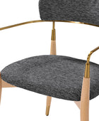 Sabina Modern Dining Chair with Wooden Legs & Metal Armrests ,Set of 2