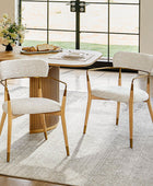 Sabina Modern Dining Chair with Wooden Legs & Metal Armrests ,Set of 2