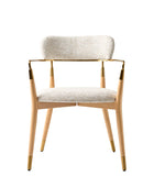 Sabina Modern Dining Chair with Wooden Legs & Metal Armrests ,Set of 2