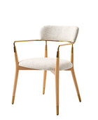 Sabina Modern Dining Chair with Wooden Legs & Metal Armrests ,Set of 2