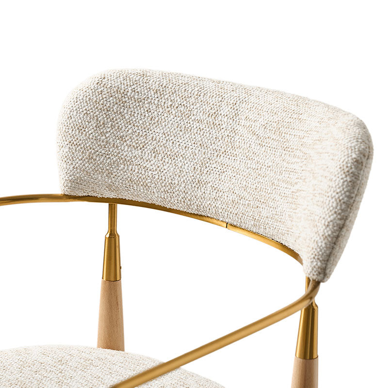 Sabina Modern Dining Chair with Wooden Legs & Metal Armrests ,Set of 2