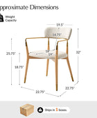 Sabina Modern Dining Chair with Wooden Legs & Metal Armrests ,Set of 2