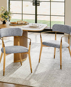 Sabina Modern Dining Chair with Wooden Legs & Metal Armrests ,Set of 2