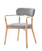 Sabina Modern Dining Chair with Wooden Legs & Metal Armrests ,Set of 2