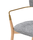 Sabina Modern Dining Chair with Wooden Legs & Metal Armrests ,Set of 2