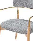 Sabina Modern Dining Chair with Wooden Legs & Metal Armrests ,Set of 2