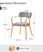 Sabina Modern Dining Chair with Wooden Legs & Metal Armrests ,Set of 2