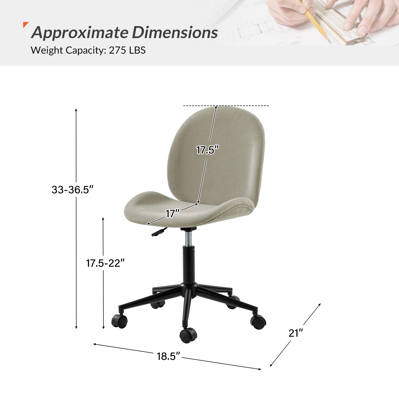 Isabel 360-Degree Swivel Office Chair