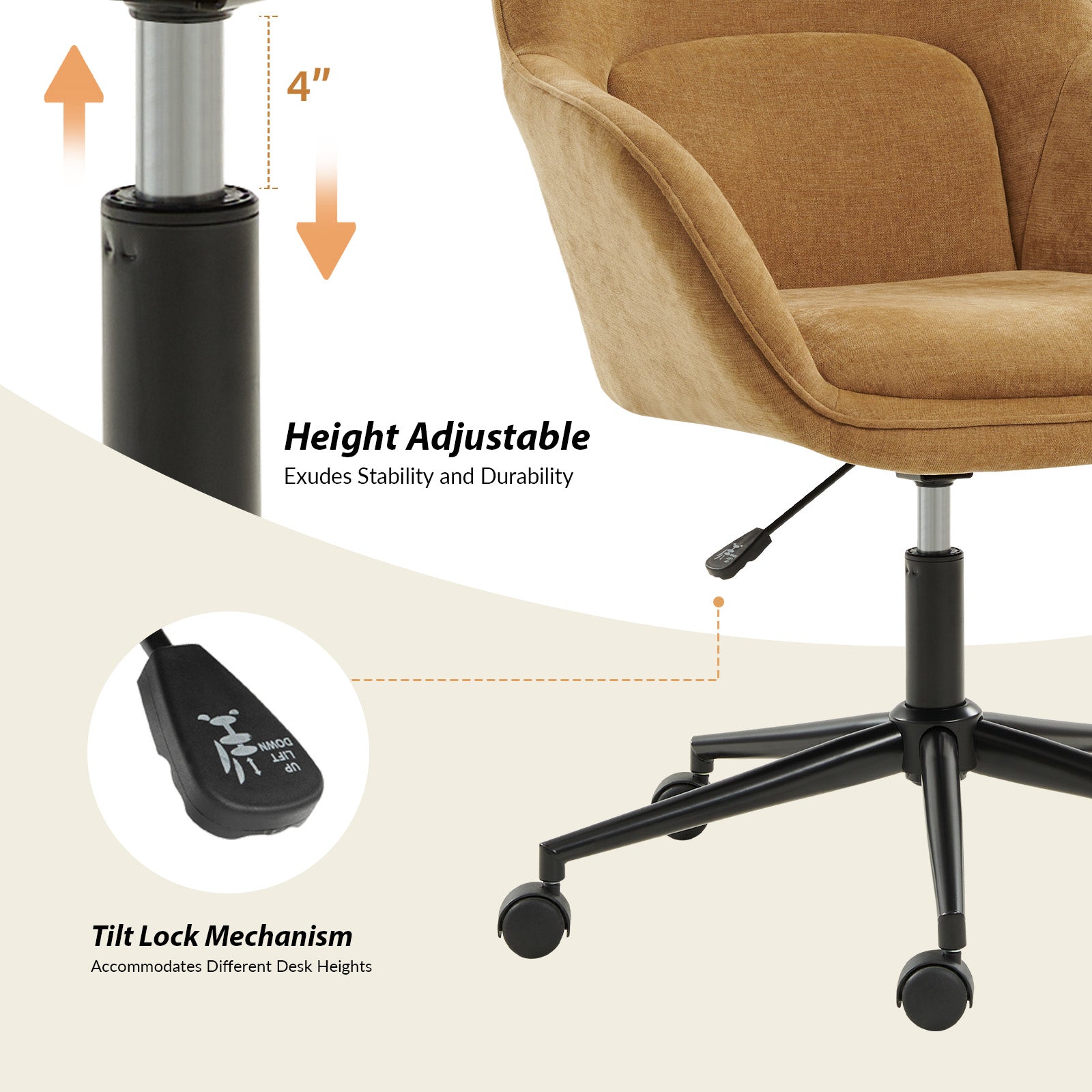 Margarita Modern Cozy Adjustable Height Office Chair