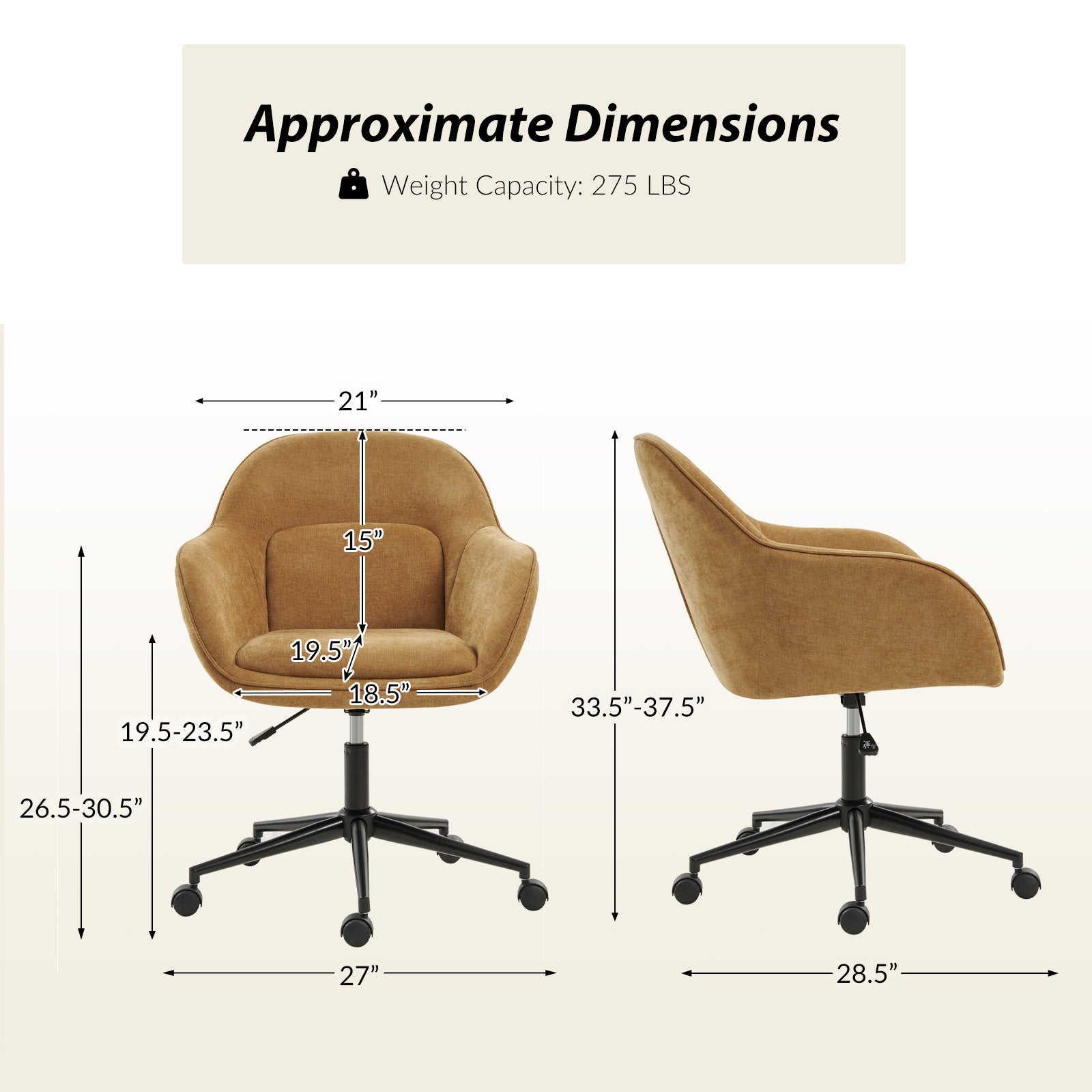 Margarita Modern Cozy Adjustable Height Office Chair