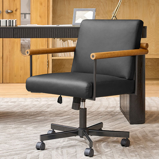 Aurora Solid Wood Armrests Office Chair