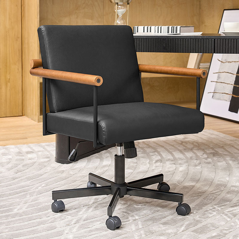 Aurora Solid Wood Armrests Office Chair