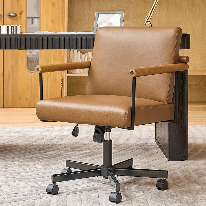 Aurora Solid Wood Armrests Office Chair