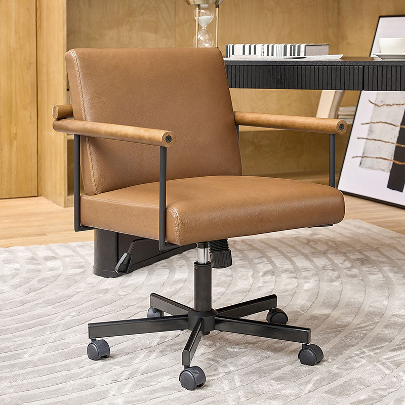 Aurora Solid Wood Armrests Office Chair