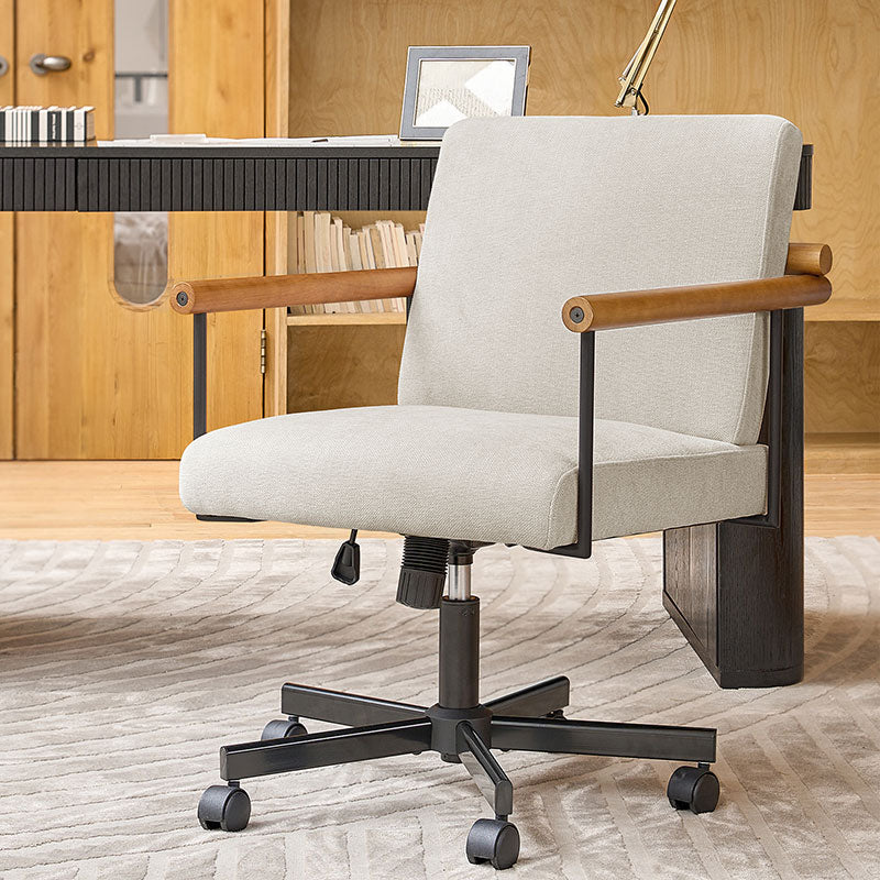 Aurora Solid Wood Armrests Office Chair
