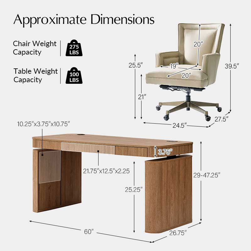 Baggio 5-Piece  Modern Adjustable Office Sets