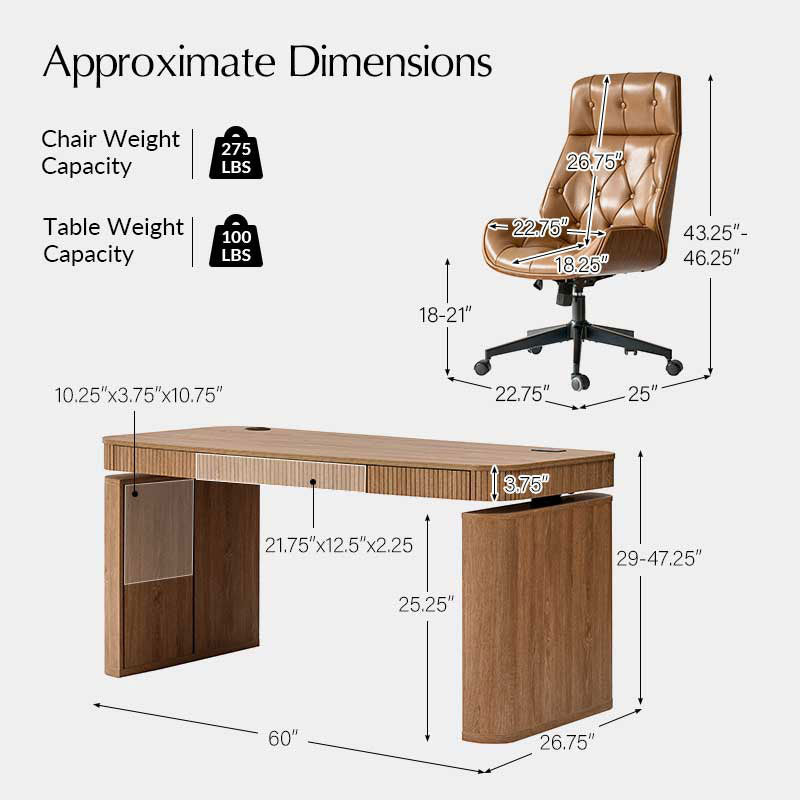 Baggio 5-Piece  Modern Adjustable Office Sets