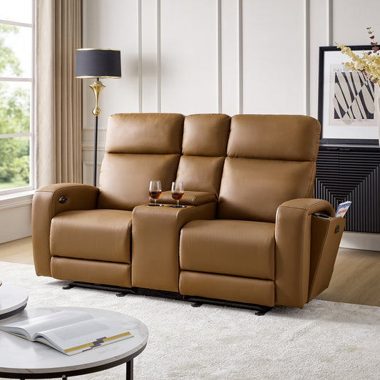 Hilario Side Storage Power Recliner Loveseat with USB Ports